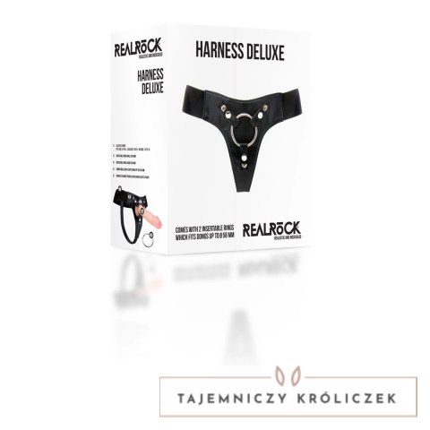 RealRock Deluxe uprząż z elastycznymi paskami i podwojnymi pierścieniami RealRock by Shots