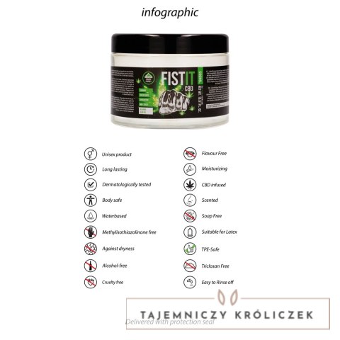 Shots Fist It Lubrykant na bazie wody z CBD 500 ml, bezbarwny Fist It by Shots