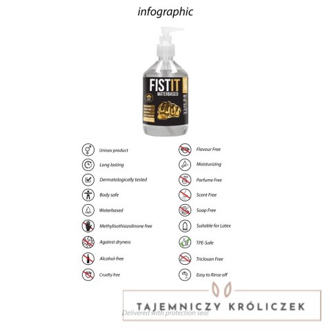 Shots Fist It żel nawilżający wodny 500 ml dermatologiczny Fist It by Shots