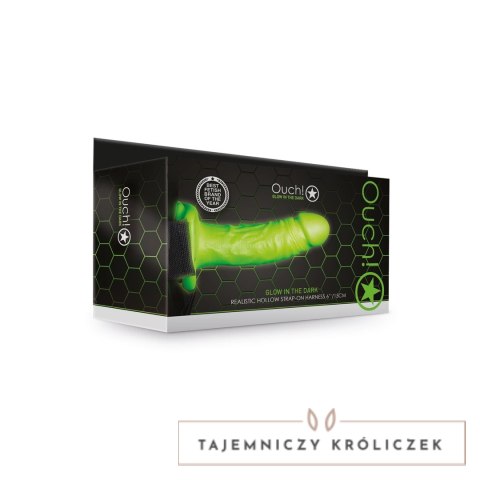 Ouch! Glow in the Dark uprząż z paskiem, świecąca, 18 cm, zielona Ouch! by Shots