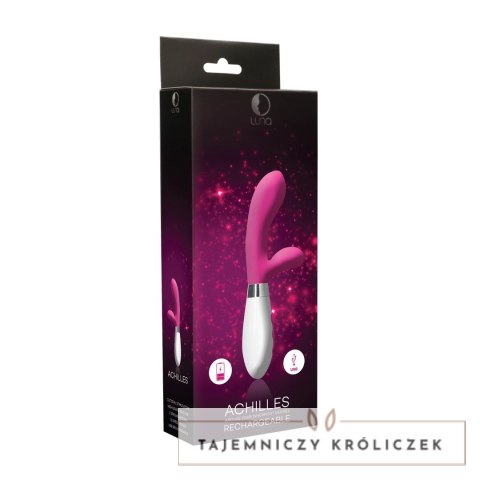 Luna by Shots Achilles - podwojny wibrator silikonowy, 21 cm, fioletowy Luna by Shots
