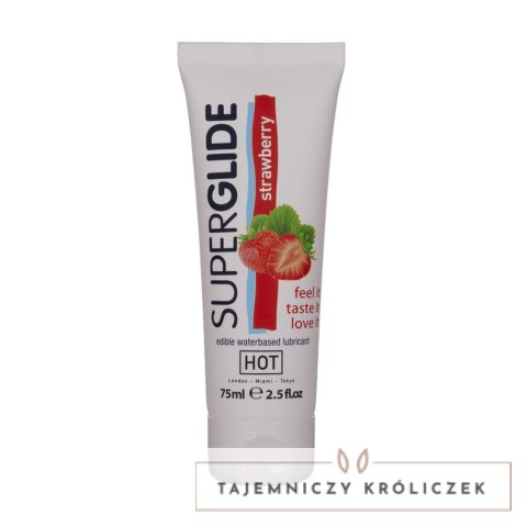 HOT Superglide Edible żel intymny wodny, jadalny, smakowy 75ml HOT
