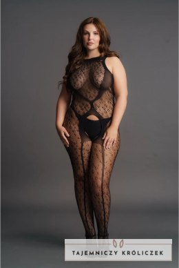 Le Desir Bodystocking Leopard Plus Size - model z otwartym kroczem, wzor panterki Le Desir by Shots