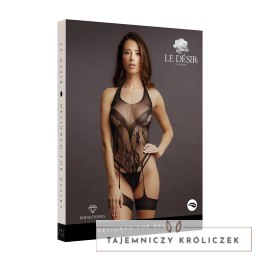 Le Desir Bodystocking dekoracyjne kryształy czarny S-XL koronkowy Le Désir by Shots