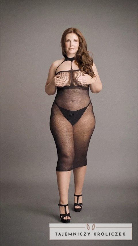 Le Desir Plus Size długa sukienka siateczkowa z kontrastowym wzorem XXL-5XL Le Désir by Shots