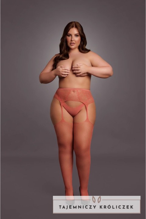 Le Desir Queen Size pończochy siateczkowe z koronką XL-4XL czarne Le Désir by Shots