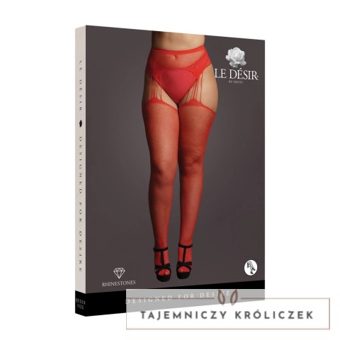 Le Desir Rajstopy siateczkowe Plus Size z dżetami, elastyczne Le Désir by Shots