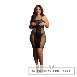 Le Desir Sukienka Siateczkowa Plus Size z Maskującym Pasem, Czarna Le Désir by Shots