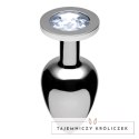 XR Brands Plug chromowany z ozdobą kryształową, mały, srebrny XR Brands