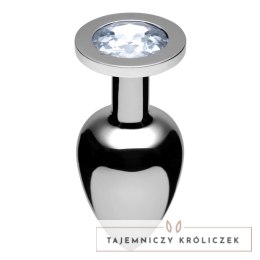 XR Brands Plug chromowany z ozdobą kryształową, mały, srebrny XR Brands