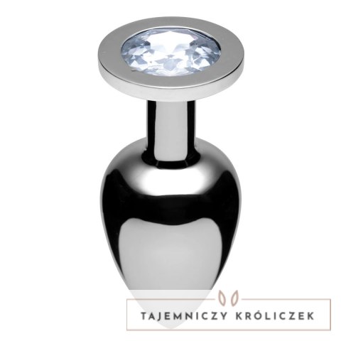 XR Brands Plug chromowany z ozdobą kryształową, mały, srebrny XR Brands
