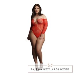 Le Desir Body Plus Size koronkowy z otwartymi ramionami czerwony Le Désir by Shots
