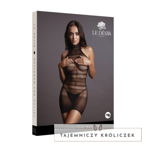 Le Desir Mini sukienka koronkowa z wysokim dekoltem S-L czarna Le Désir by Shots