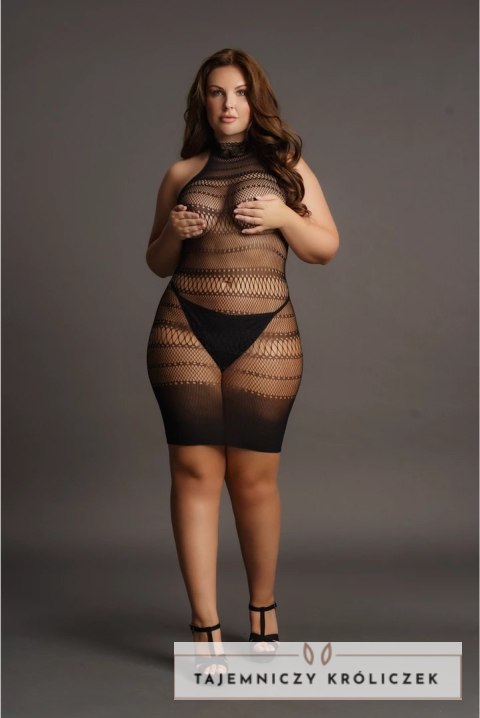 Le Desir Plus Size mini sukienka koronkowa z wysokim dekoltem XXL-5XL Le Desir by Shots
