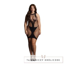 Le Desir Sukienka Mini Plus Size z Dekoltem V Kontrastowa Siateczka Le Désir by Shots