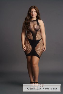 Le Desir Sukienka Mini Plus Size z Dekoltem V Kontrastowa Siateczka Le Désir by Shots