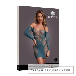 Le Desir Sukienka Mini z Długim Rękawem i Kontrastową Siateczką S-XL Le Désir by Shots