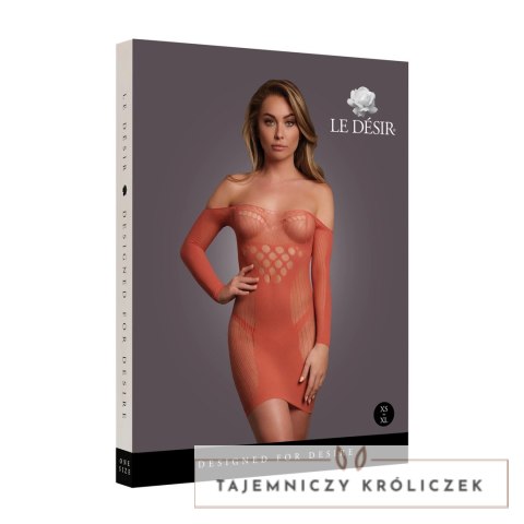 Le Desir sukienka mini z długim rękawem i siateczką S-XL czarna Le Désir by Shots