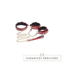 XR Brands 6-elementowy zestaw pasow bordowo-złotych, regulowany XR Brands