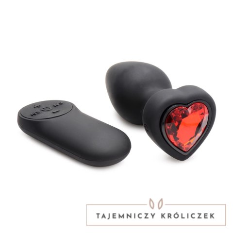 XR Brands Red Heart Gem mini silikonowy korek analny z pilotem LED XR Brands