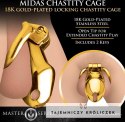 XR Brands klatka intymna stal nierdzewna 18K złoto, 2 pierścienie XR Brands