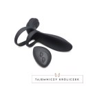 XR Brands silikonowy model wibrujący z pilotem, czarny, powiększający obwod XR Brands