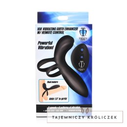 XR Brands silikonowy model wibrujący z pilotem, czarny, powiększający obwod XR Brands