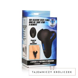 XR Brands silikonowy pierścień z pilotem, 10 trybow, czarny XR Brands