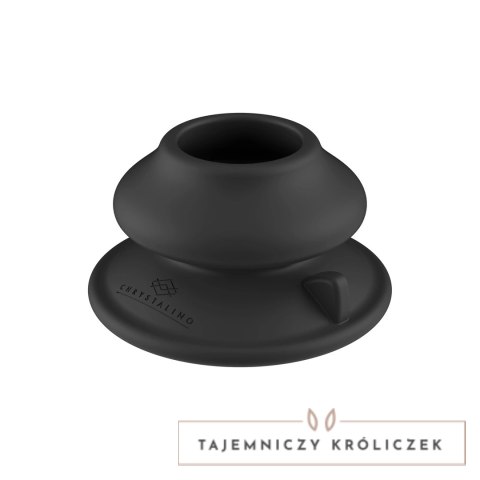 Shots Chrystalino Plug wibrujący szklany z przyssawką czarny Chrystalino by Shots