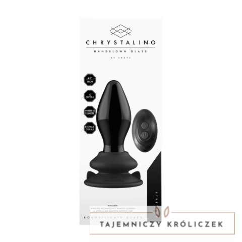 Shots Chrystalino Stretchy szklany korek z pilotem i przyssawką, czarny Chrystalino by Shots
