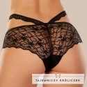Allure Heartbreaker majtki koronkowe z otwartym klinem, czarne Allure