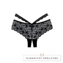 Allure Heartbreaker majtki koronkowe z otwartym klinem, czarne Allure