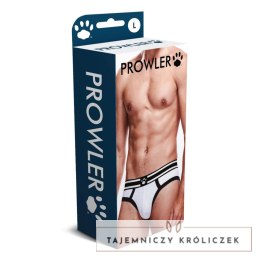 Prowler Brief XS - Bokserki białe z czarnym pasem, logo marki Prowler