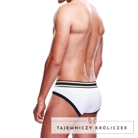 Prowler Brief XS - Bokserki białe z czarnym pasem, logo marki Prowler