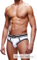 Prowler Brief XS - majtki na paskach, otwarty tył, czarno-białe Prowler