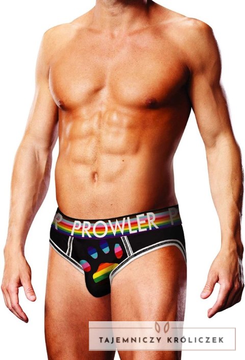 Prowler Figi męskie PAW M - otwarty tył, czarne, wzor Progress Pride Prowler