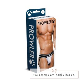 Prowler Jock Strap XXL - otwarty tył, czarno-biały, elastyczny pas Prowler