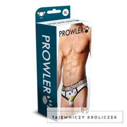 Prowler PAW BRIEF XL - Majtki męskie białe, tęczowy pas, rozmiar XL Prowler