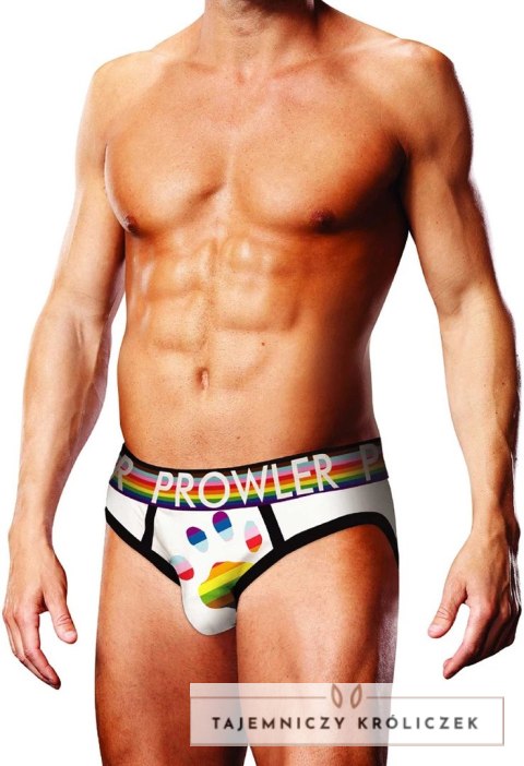 Prowler PAW Brief L Białe Majtki Męskie z Tęczowym Akcentem Prowler