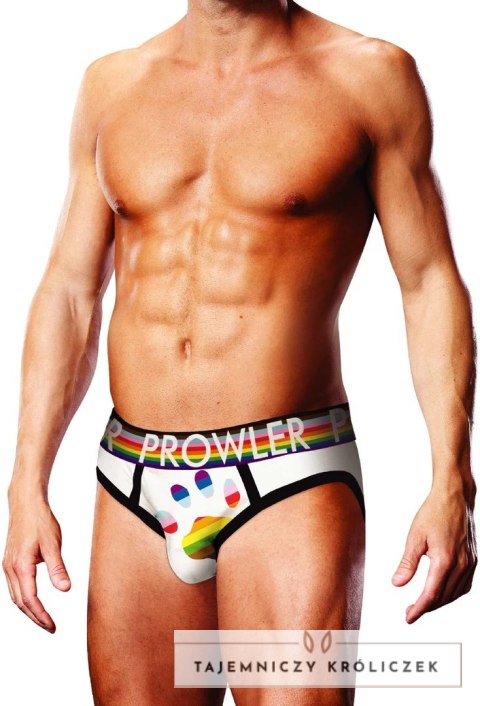 Prowler PAW Brief XS białe - męskie majtki Pride, pasek z logo Prowler