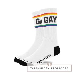 Prowler Skarpety Pride Rainbow paski czarne wykończenia unisex Prowler