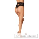 Dreamgirl Majtki koronkowe z wysokim stanem i wycięciem L czarne Dreamgirl