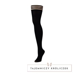 Kix'ies Danielle C - Czarne pończochy samonośne z matowej mikrofibry Kix\'ies