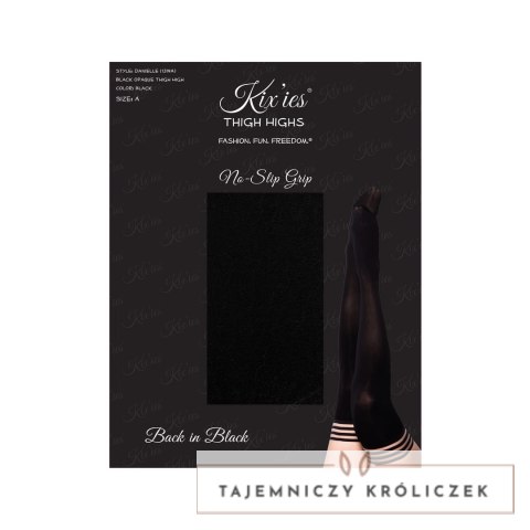 Kix'ies Danielle C - Czarne pończochy samonośne z matowej mikrofibry Kix\'ies