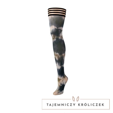 Kixies Mackenzie Pończochy Tie-Dye Czarny/Biały/Jasnobrązowy B Kix\'ies