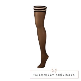 Kixies Marissa Pończochy do Uda Chocolate Nude Plus Size Kix\'ies