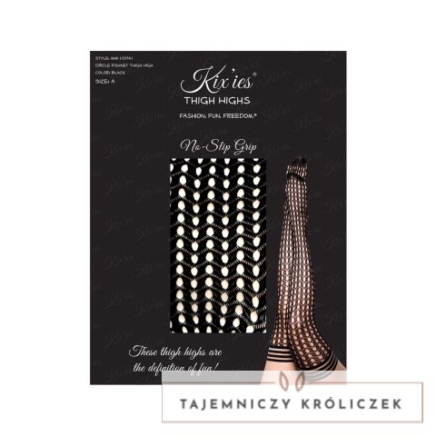 Kixies Mimi C czarne pończochy rybackie z antypoślizgowym systemem Kix\'ies