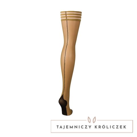 Kix'ies Ruby Pończochy Sheer Knee-High Nude z Czarnym Szwem, Rozmiar A Kix\'ies