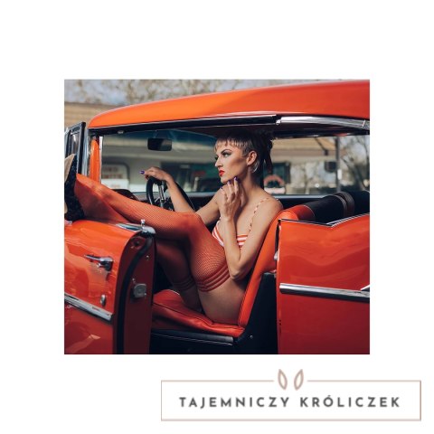 Kix'ies Sandra Pończochy Siateczkowe Czerwone, Model z Antypoślizgowym Uchytem Kix\'ies