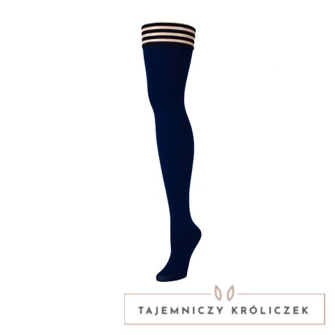 Kix'ies Selma B Granatowe Pończochy Samonośne Kryjące Plus Size Kix\'ies